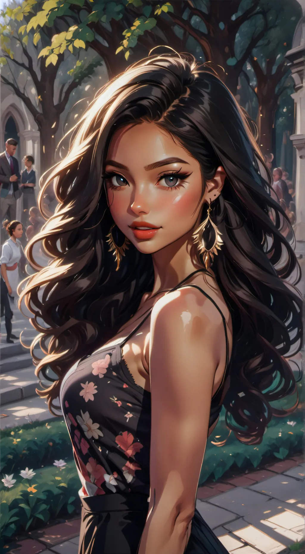 ai character: María Vélez  background