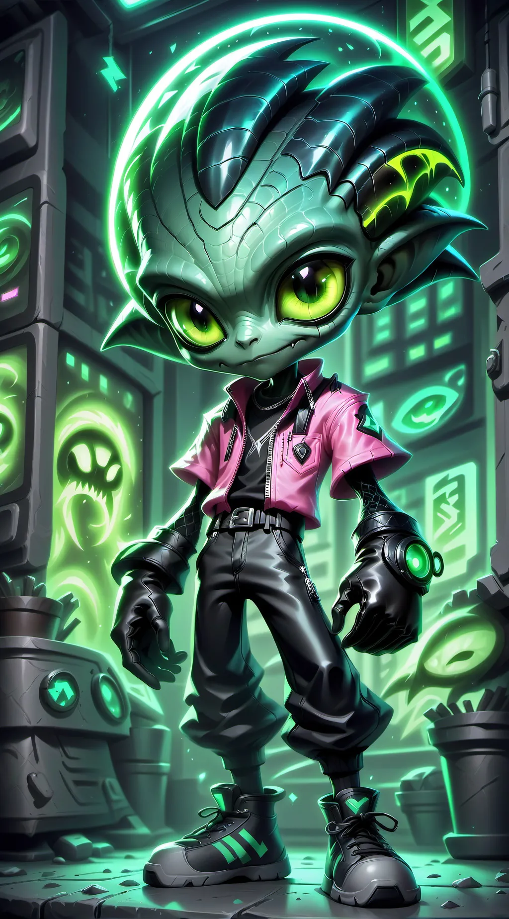 ai character: Zim cuddles Dib!!! background