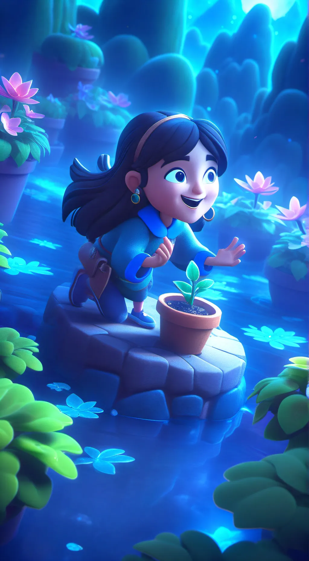 ai character: Grow a garden background