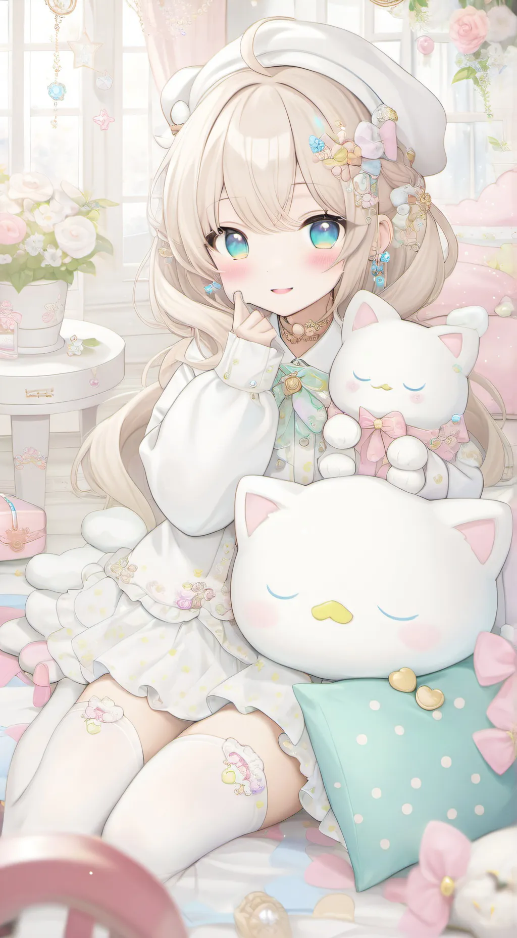 ai character: OCS SLEEPOVER 🤍 background