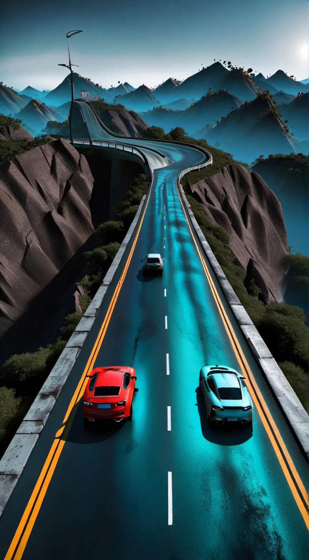 ai character: forsaken road trip background