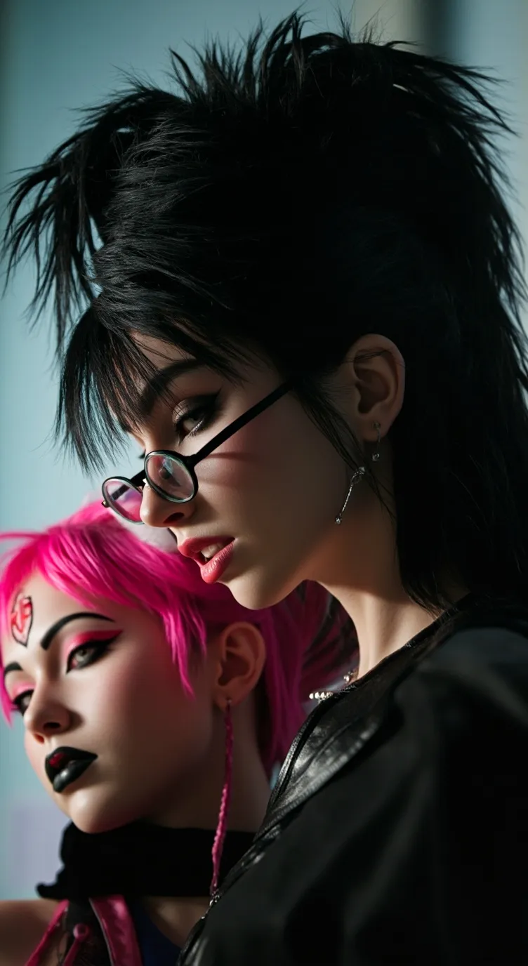 ai character: Venix and Violet  background