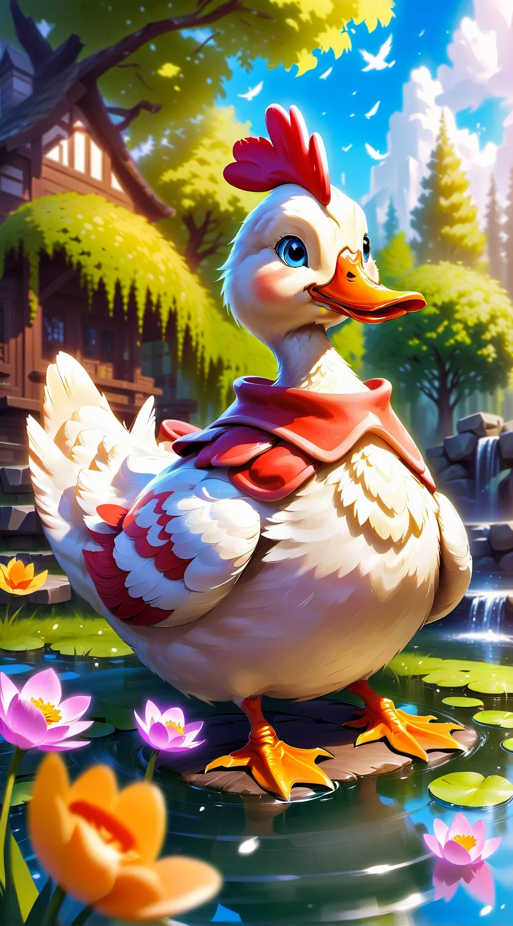 ai character: Stella chicken 🐔 background