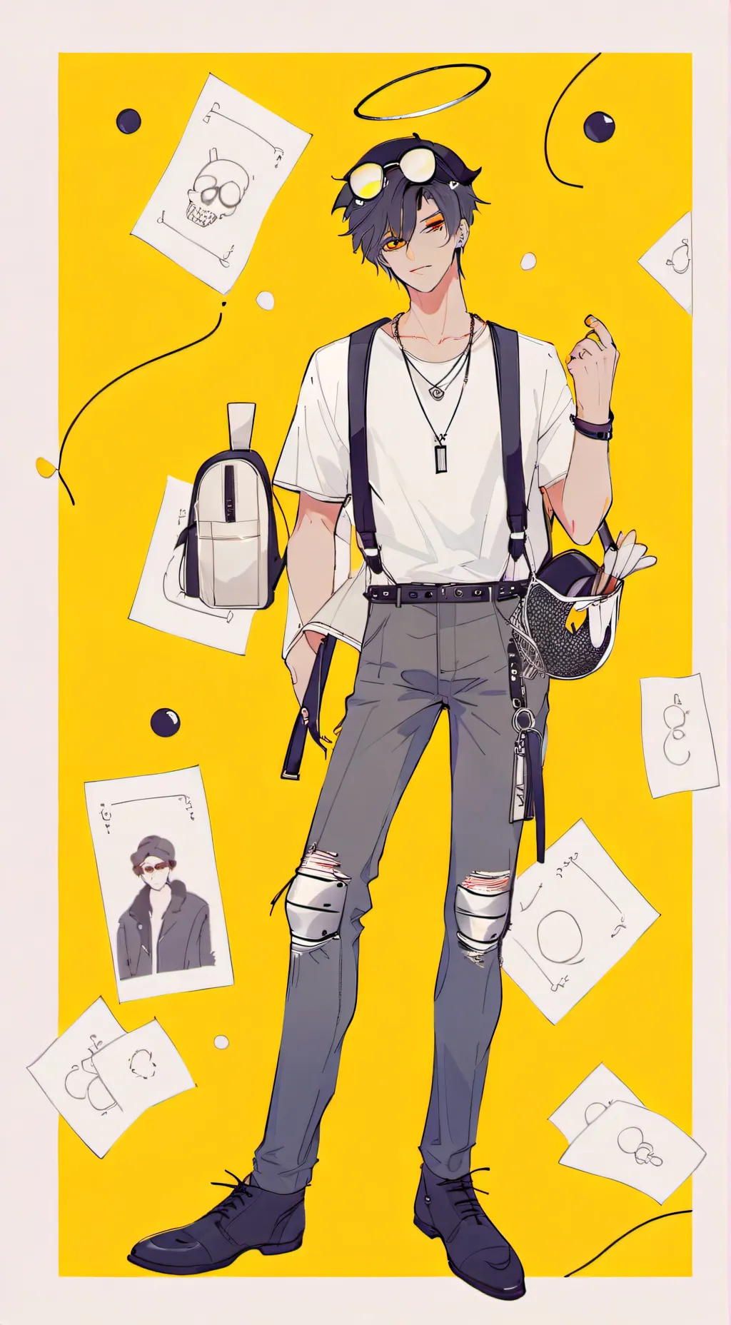 ai character: mha×momos brother background