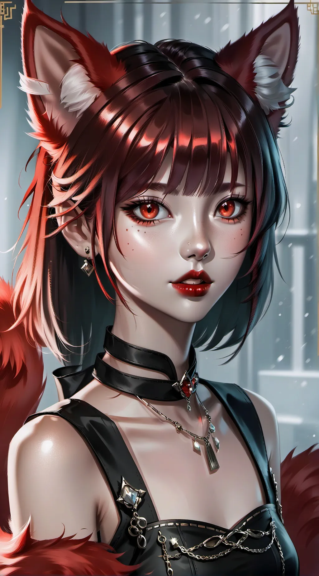 ai character: Fiery Mouse Hunter background