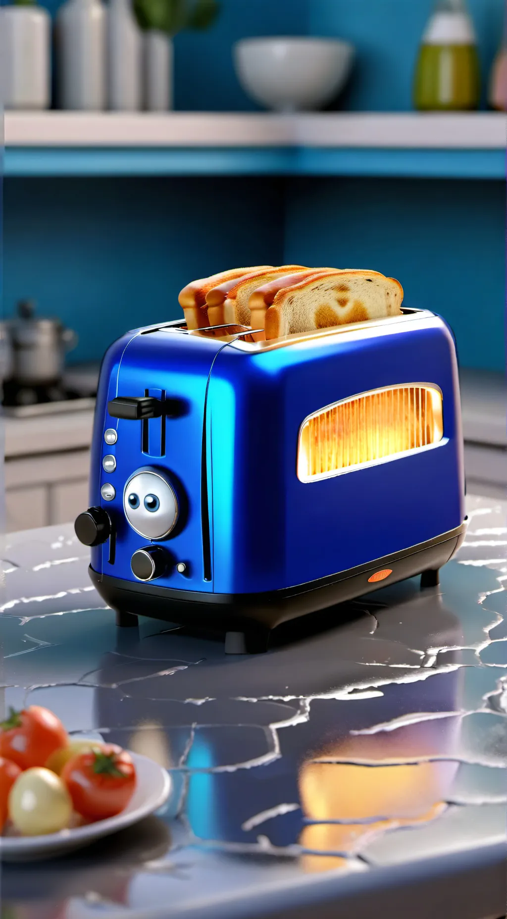 ai character: ￼ Toaster￼ background