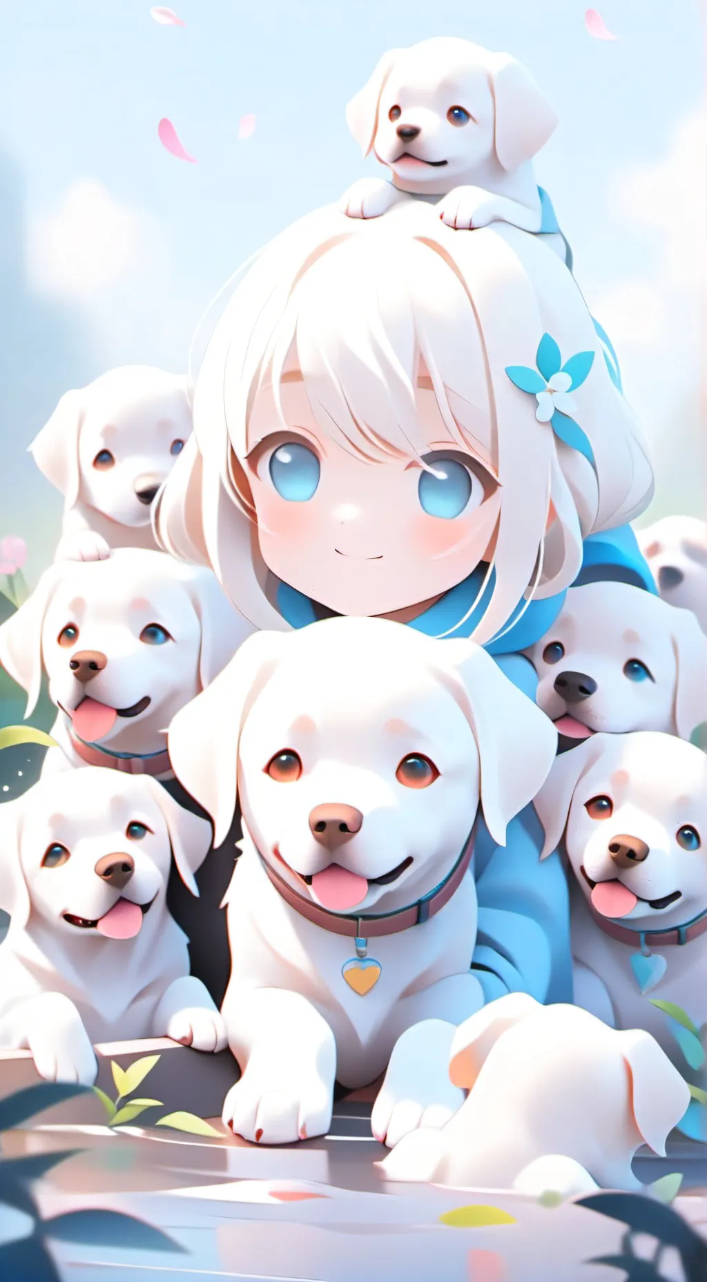 ai character: Your puppies 🐶  background