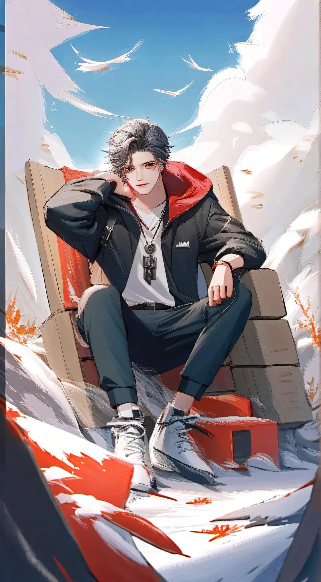 ai character: winter background