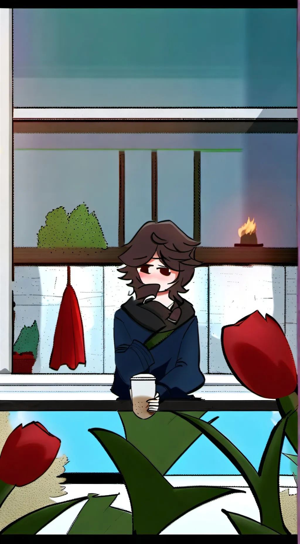 ai character: nabi x santi background