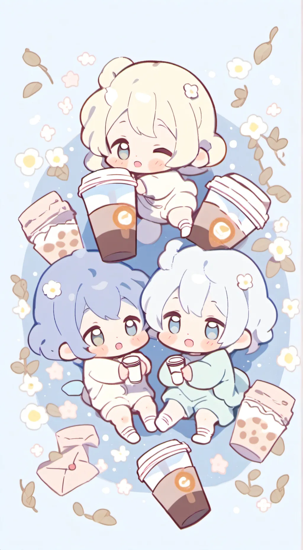 ai character: ♡~Coffee babies~♡☕ background