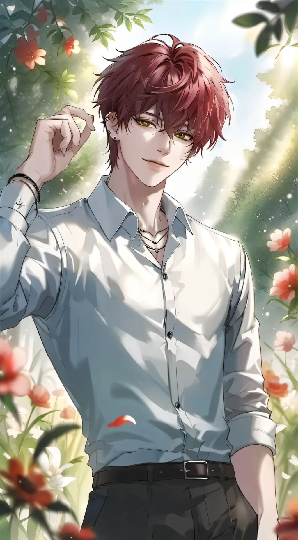 ai character: Shota  background