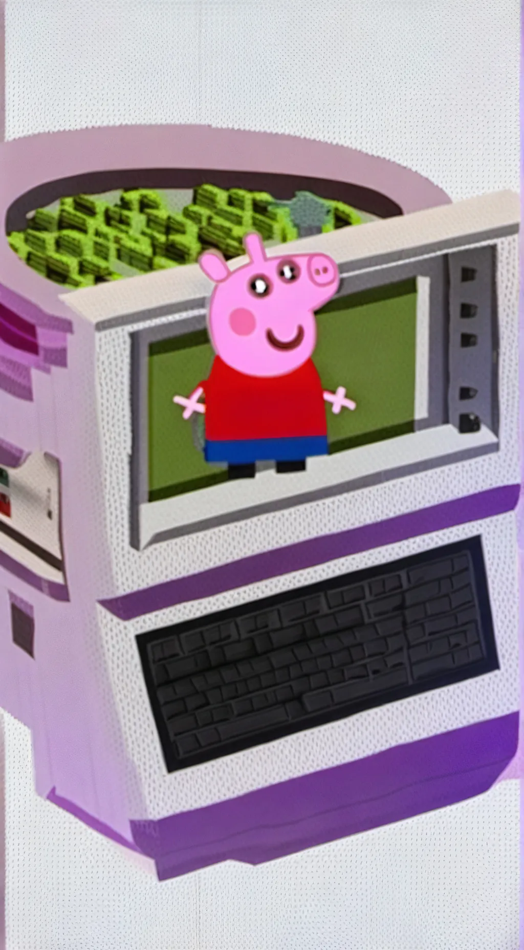 ai character: poopy peppe pig background