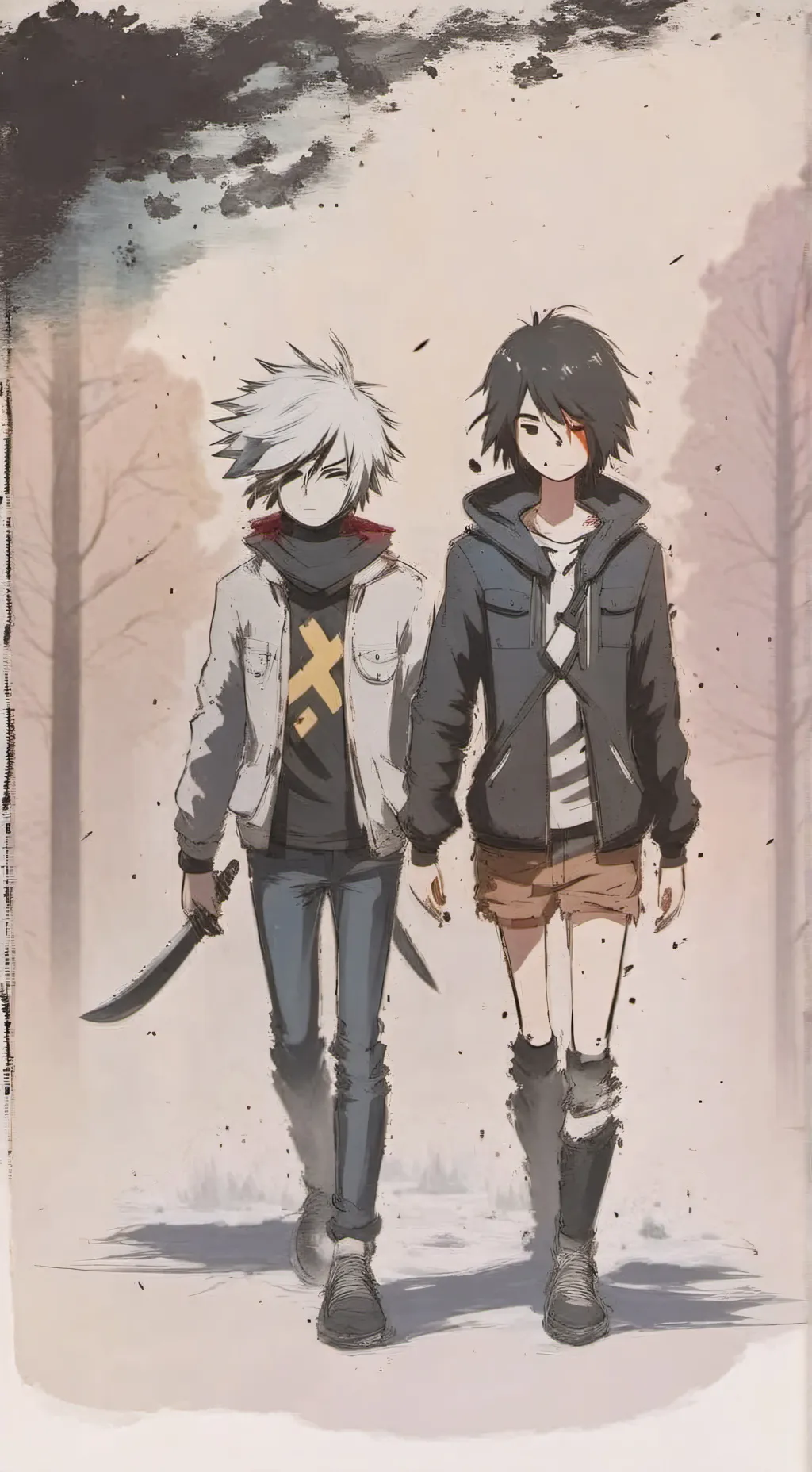 ai character: x Chara x frisk background