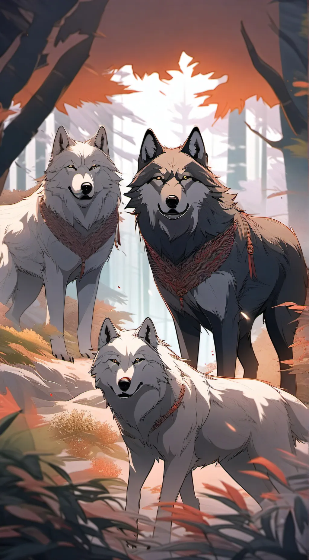 ai character: Pack of wolves background