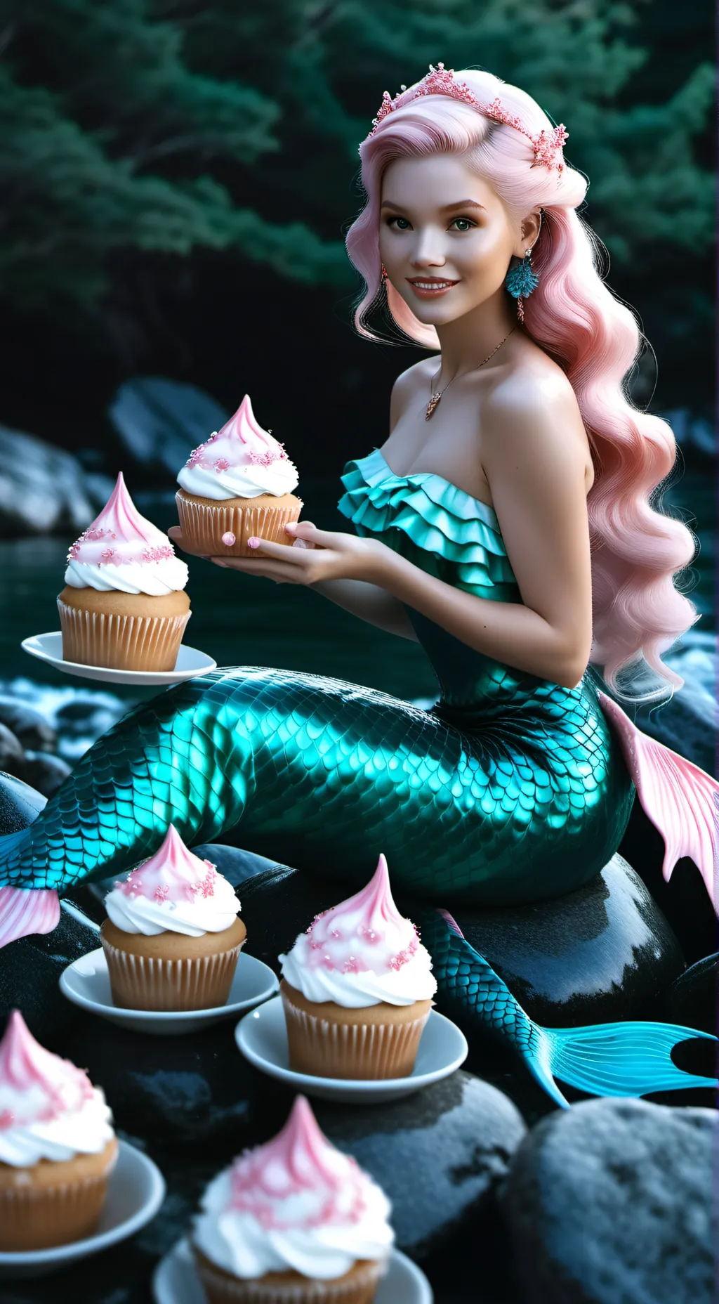 ai character: Bridget Mermaid  background