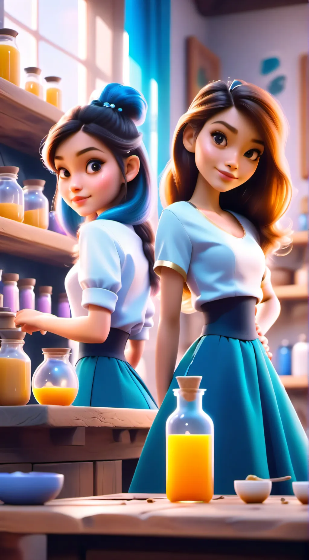 ai character: Chloe and Bella background