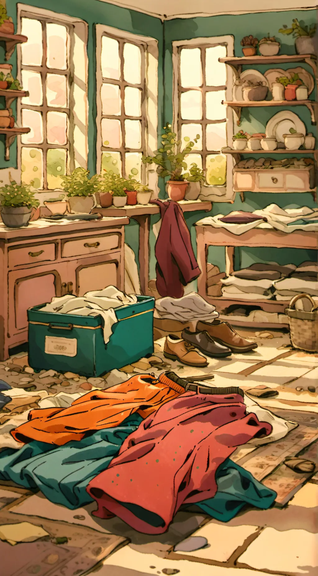 ai character: cloths match background