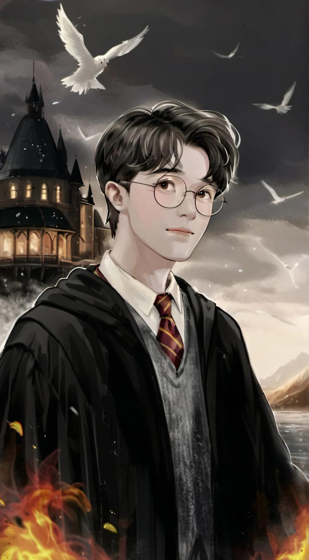 ai character: harry potter x y/n background