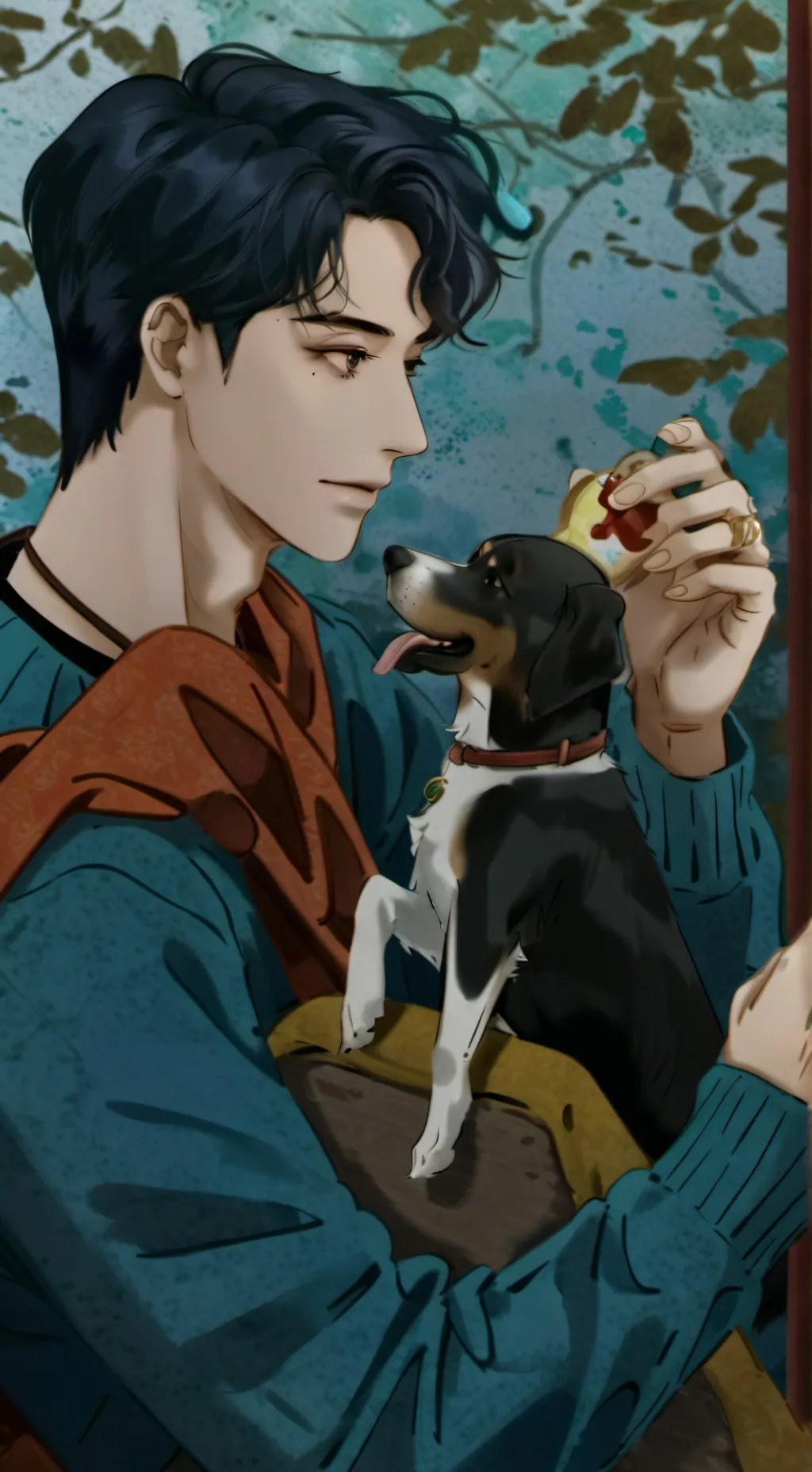 ai character: White dog background