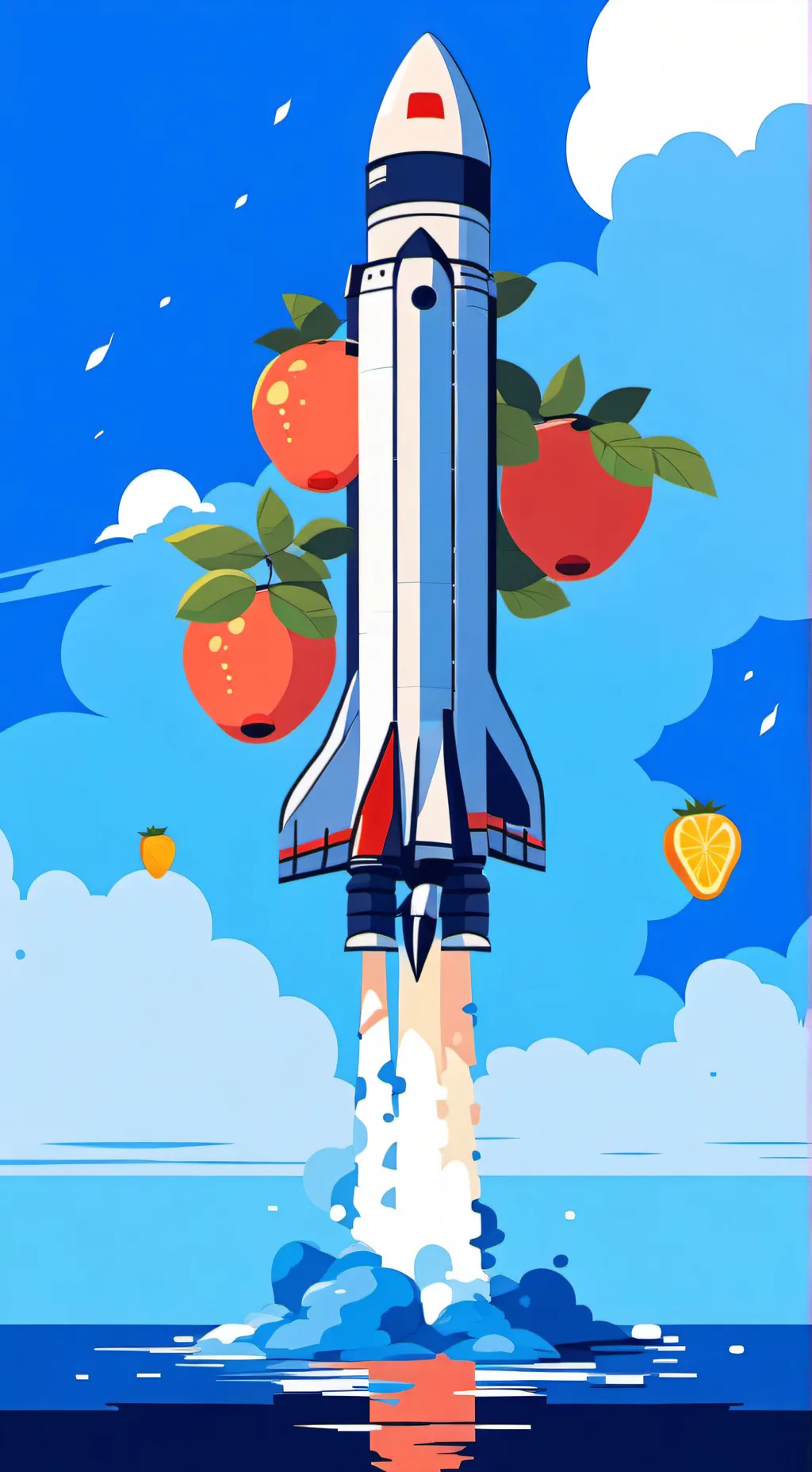 ai character:  Rocket fruit. background