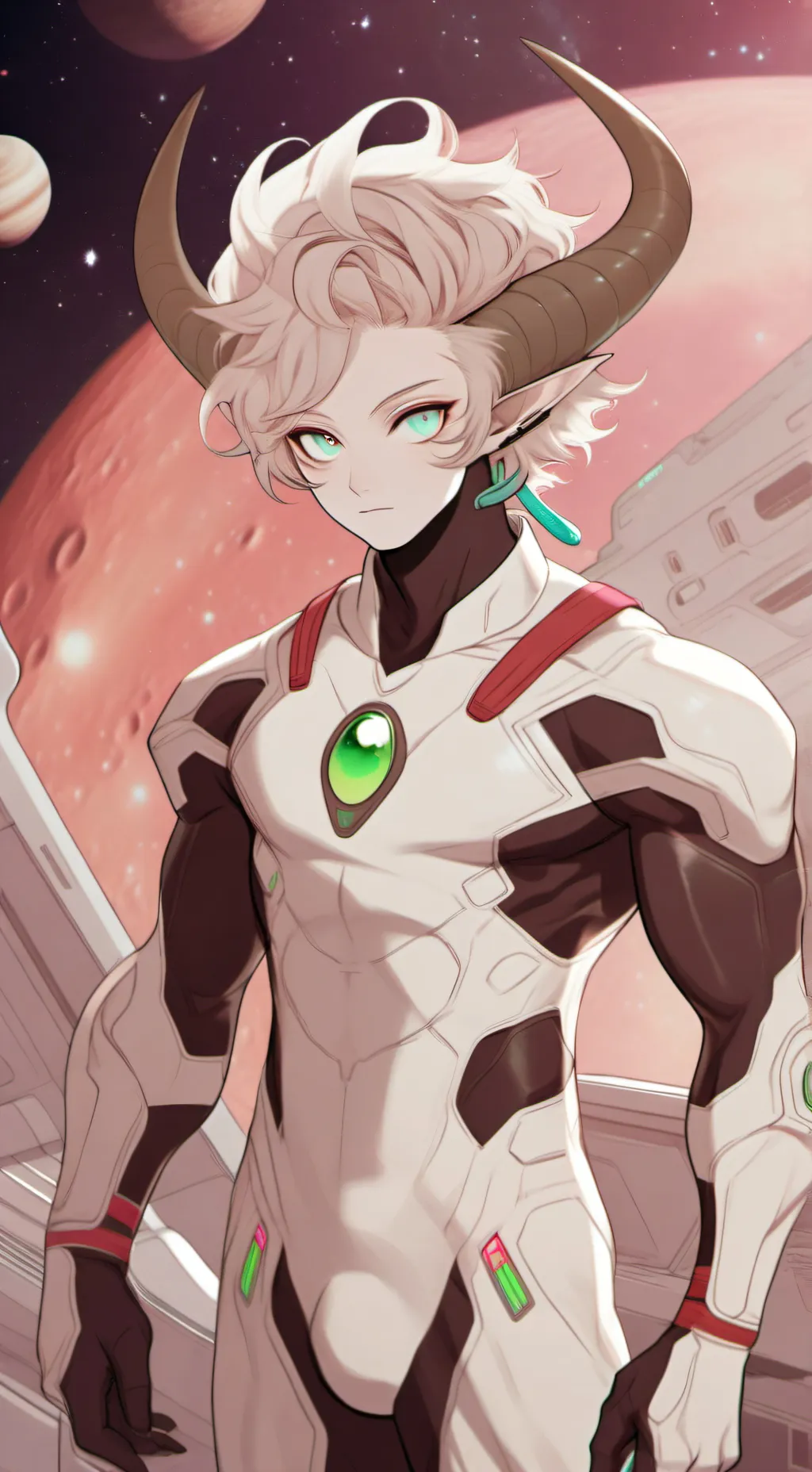 ai character: space travel background