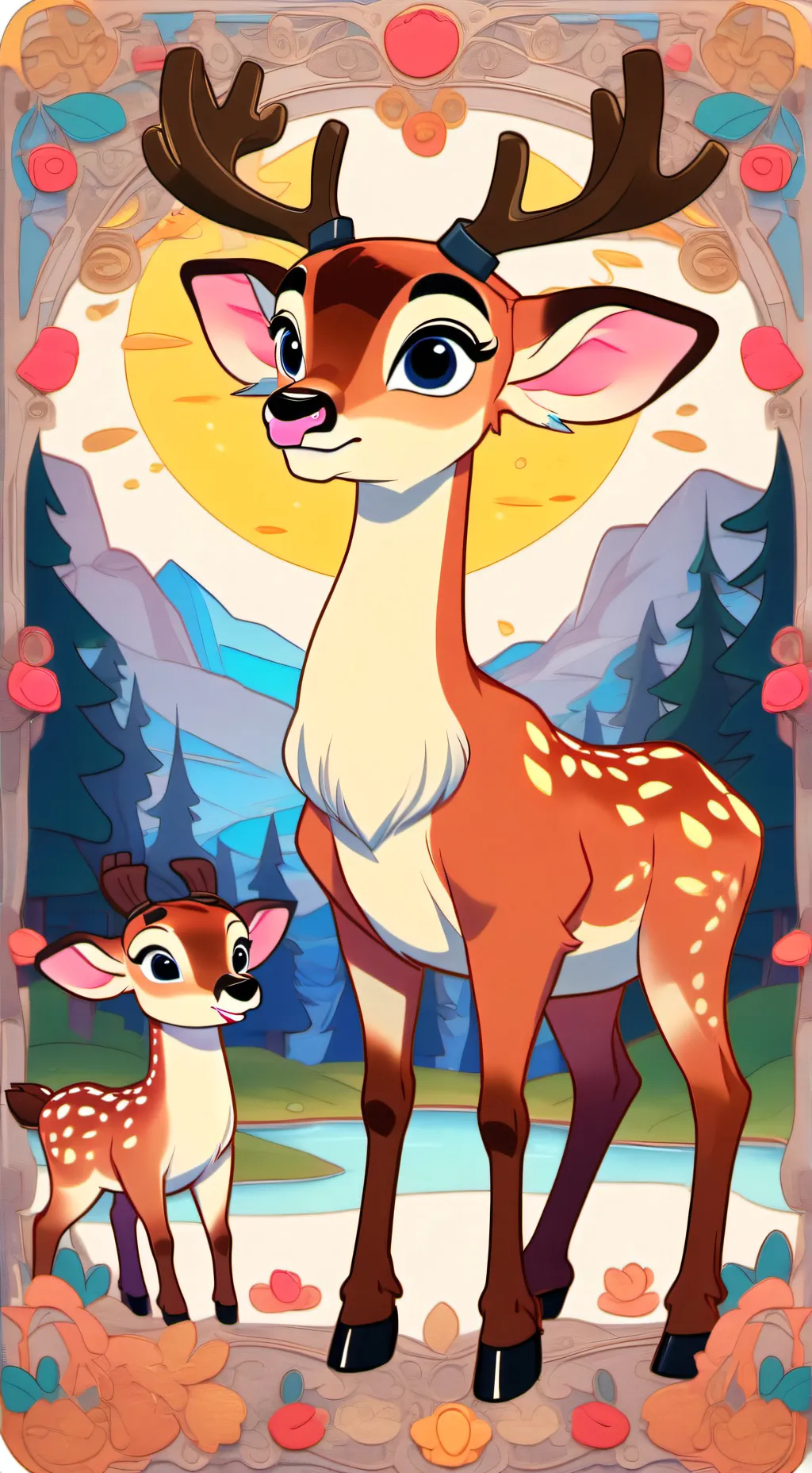 ai character: Deer background