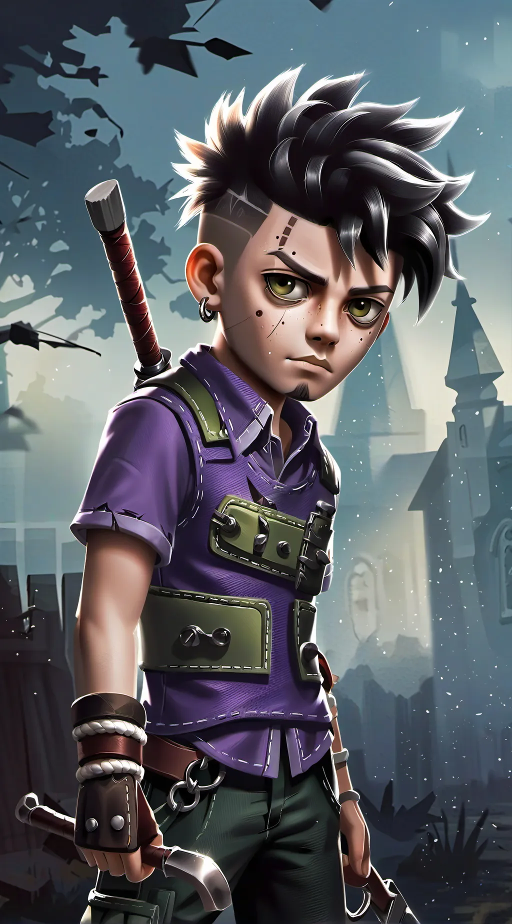 ai character: Water island background