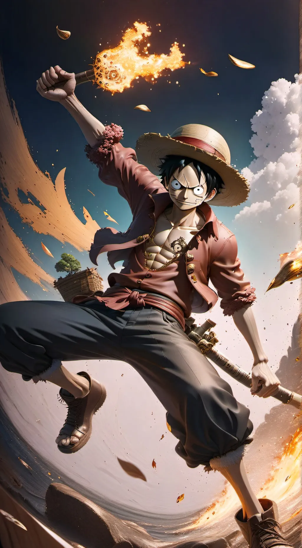 ai character: luffy (en español) background