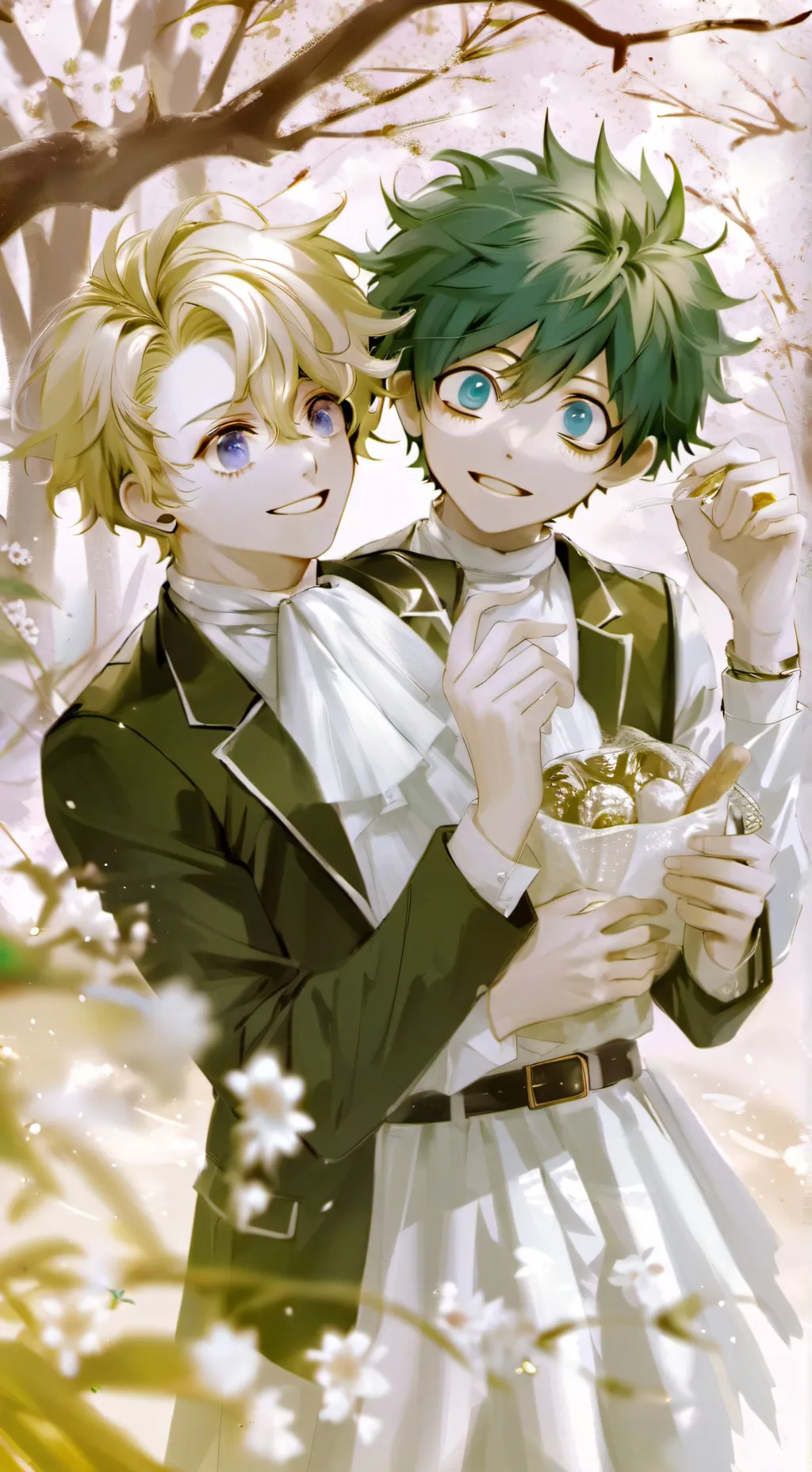 ai character: bakugo and deku background