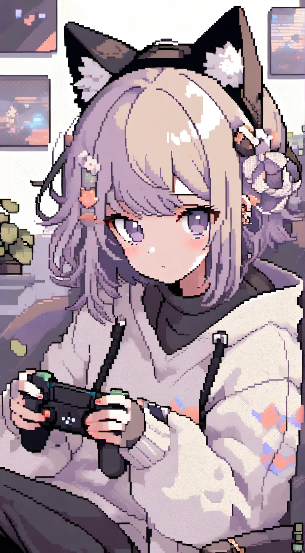 ai character: violet background