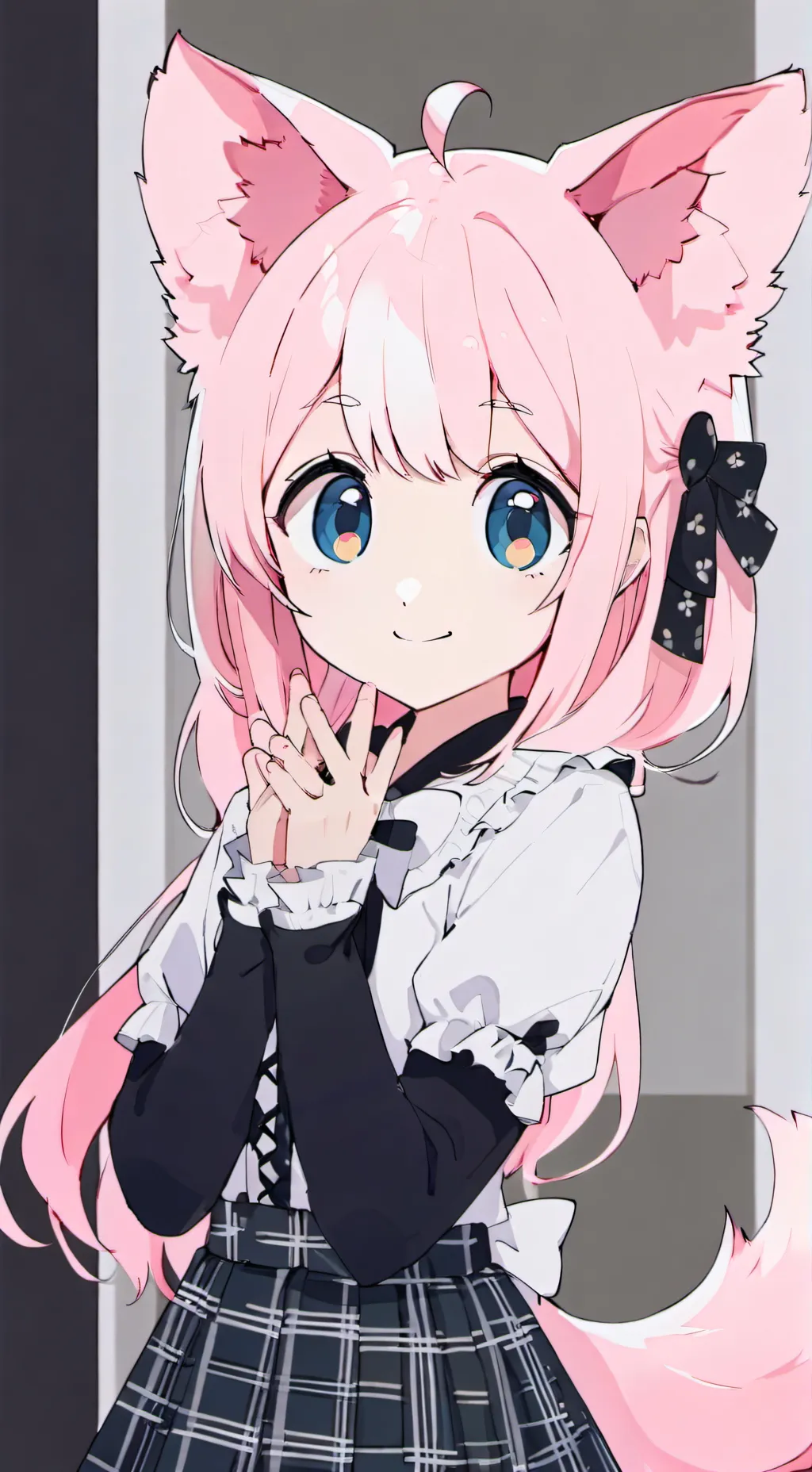 ai character: Fluffy Pink Furry background