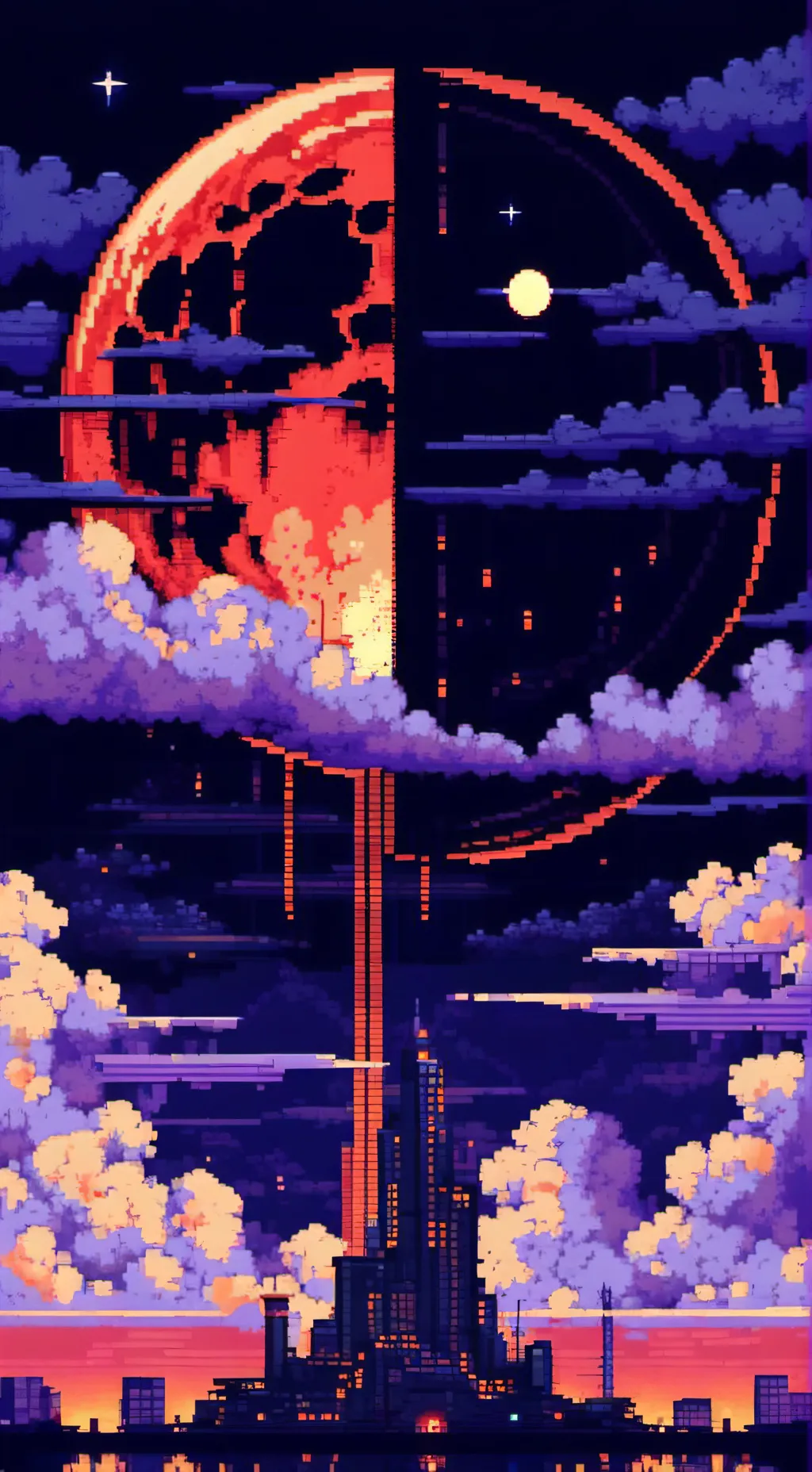 ai character: Blood moon background