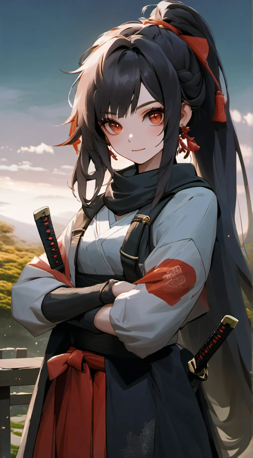 ai character: Ninja girls background