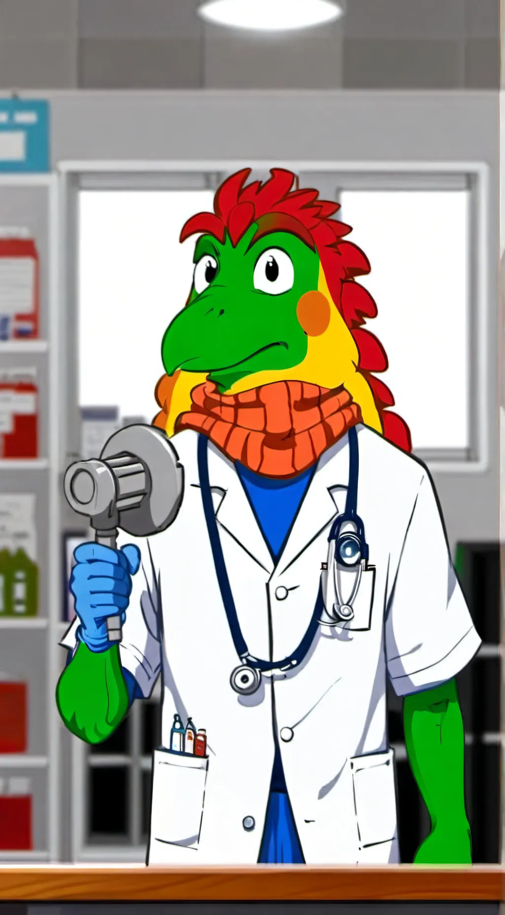 ai character: raptor novio docto background