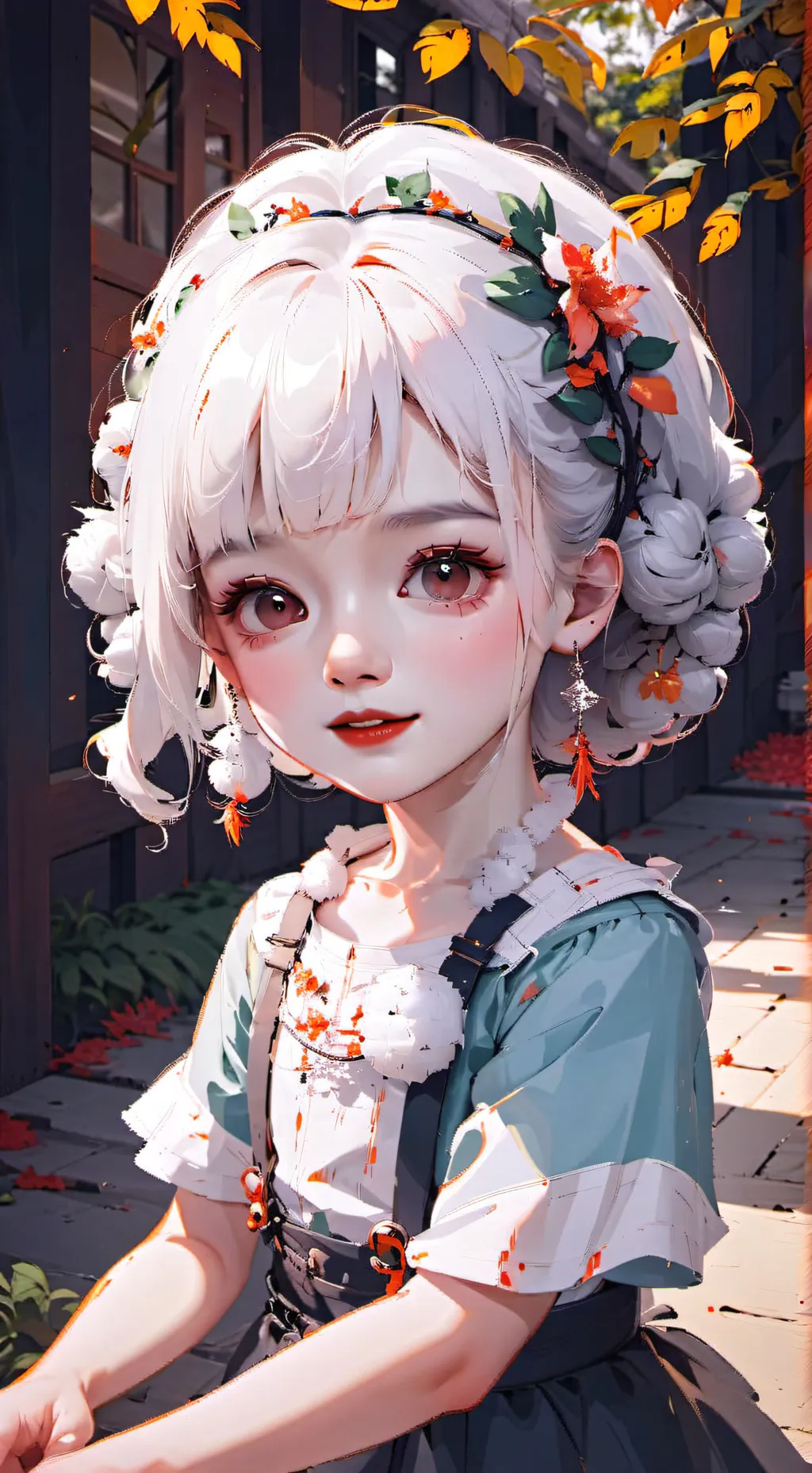 ai character: Little girl  background