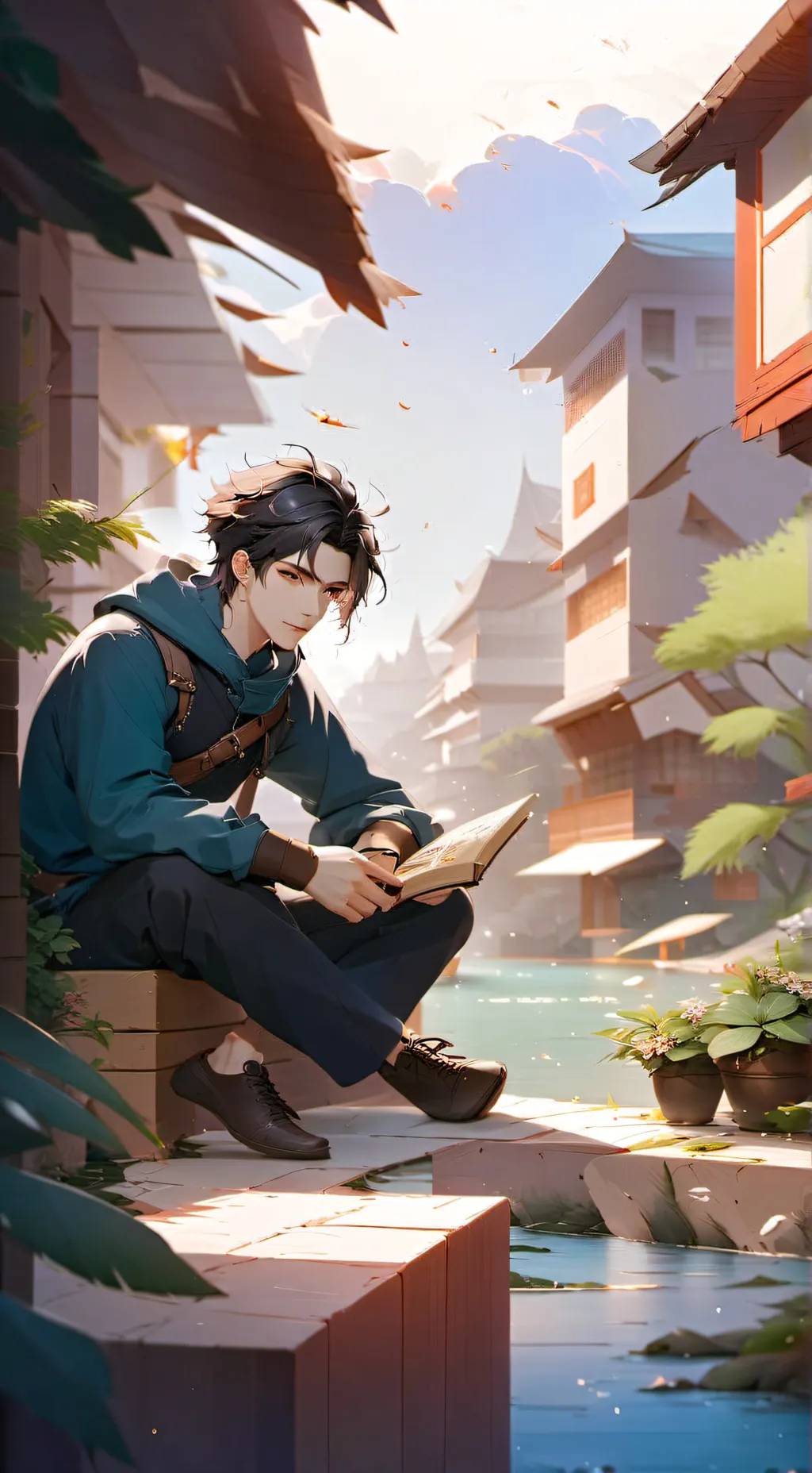 ai character: ●• Asher/Ash •● background