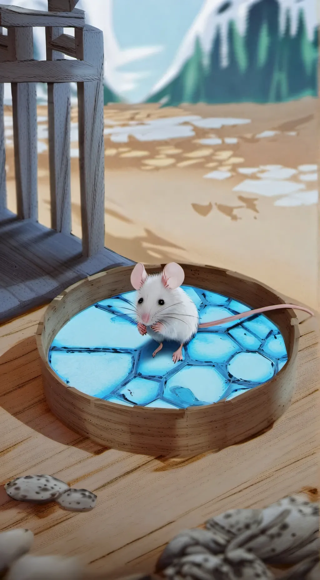 ai character: snowball background