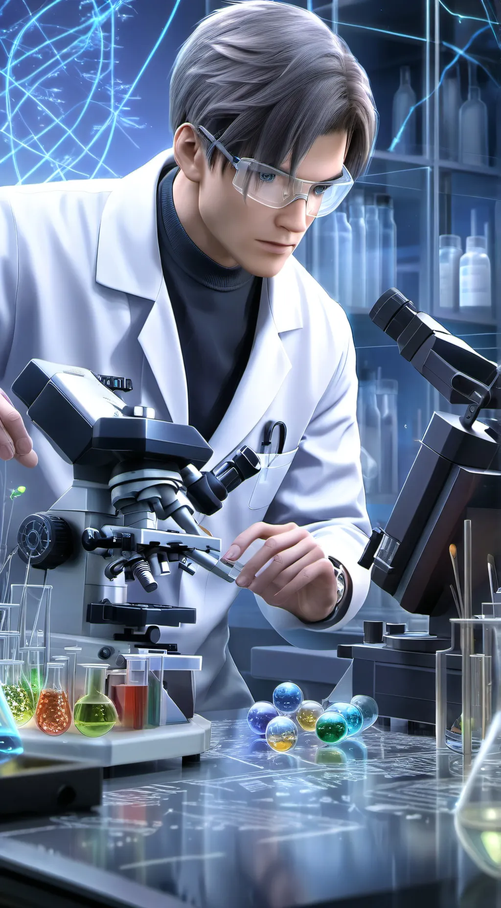 ai character: scientist alex background