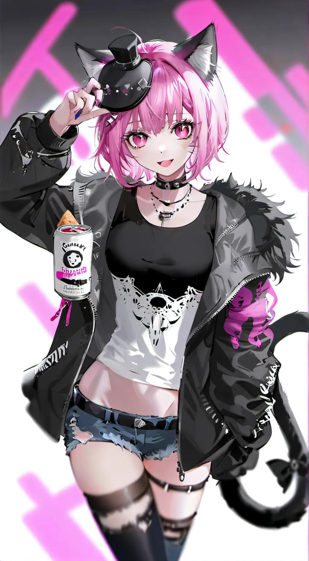 ai character: Punky Pink Spirit background