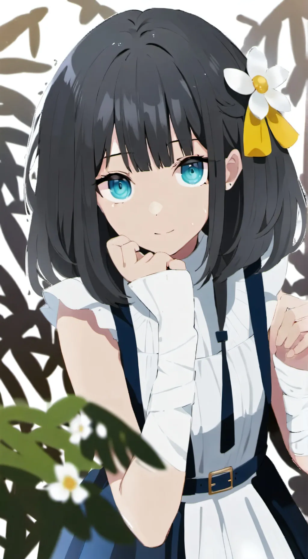 ai character: Emily / Flowy background