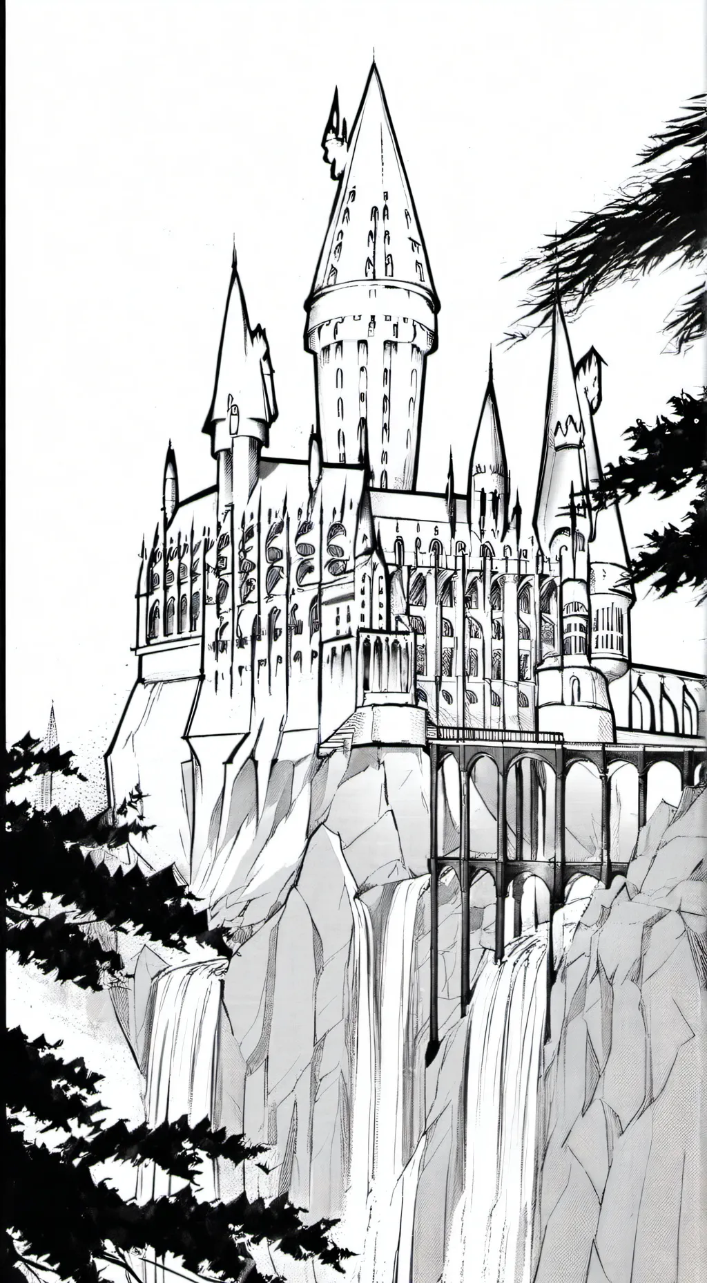 ai character: Hogwarts but pink? background