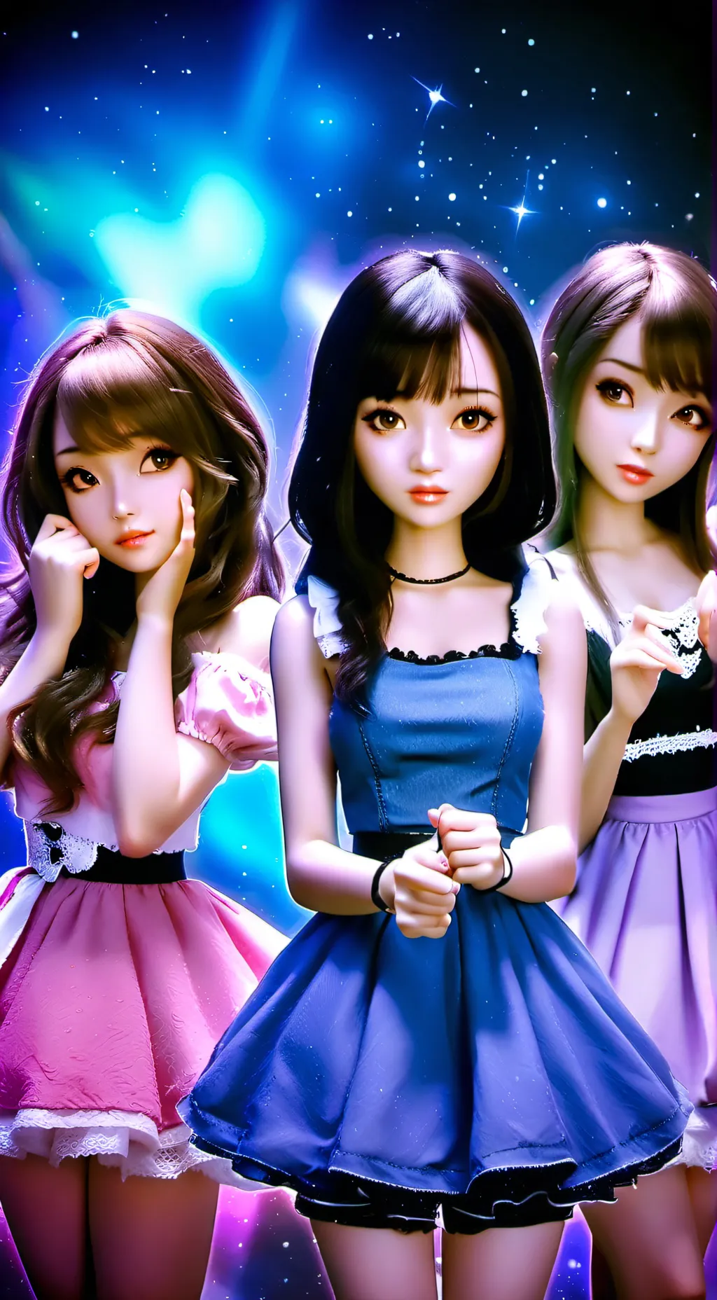 ai character: Hazel, Alli, Bri. background