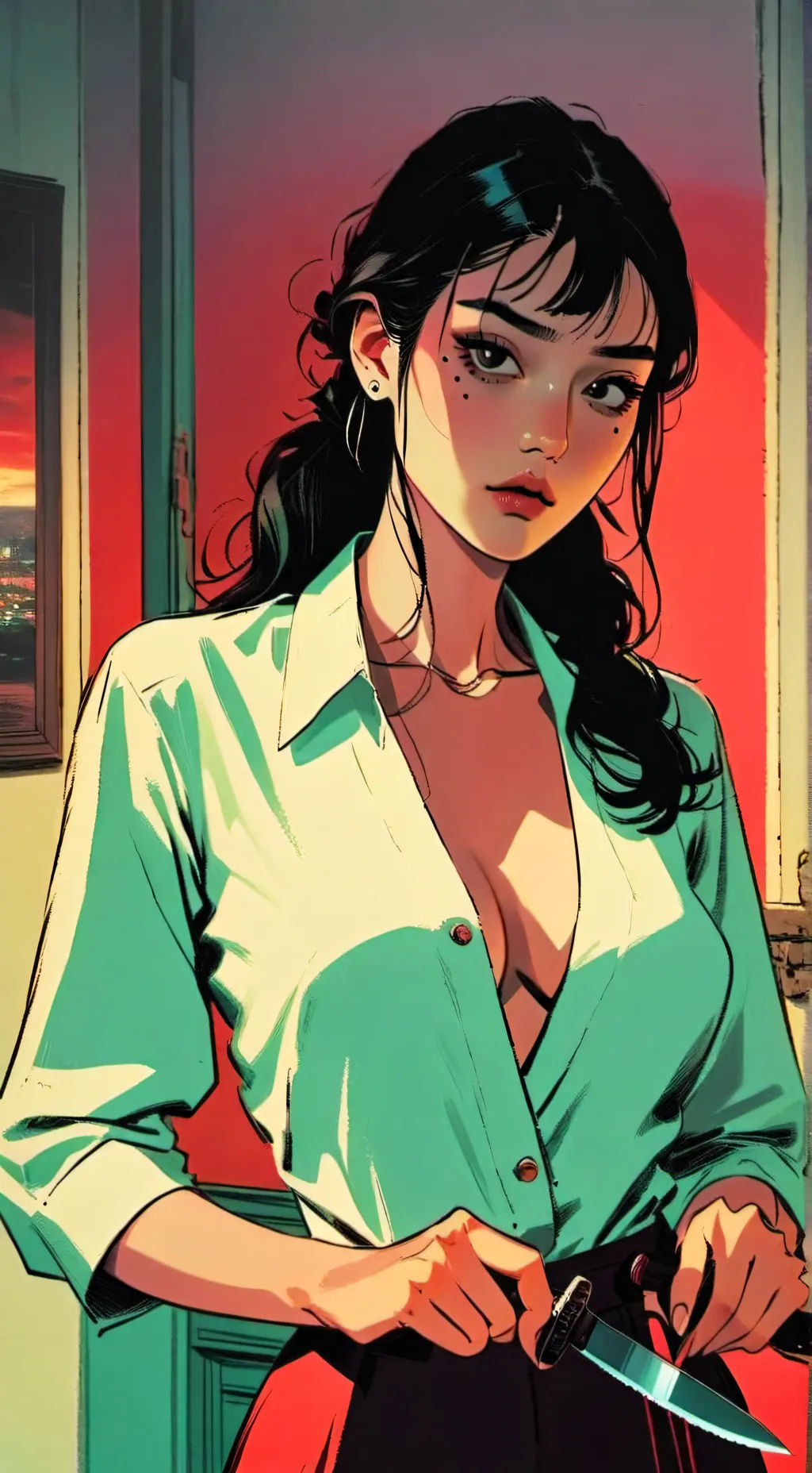 ai character: Amanda  background