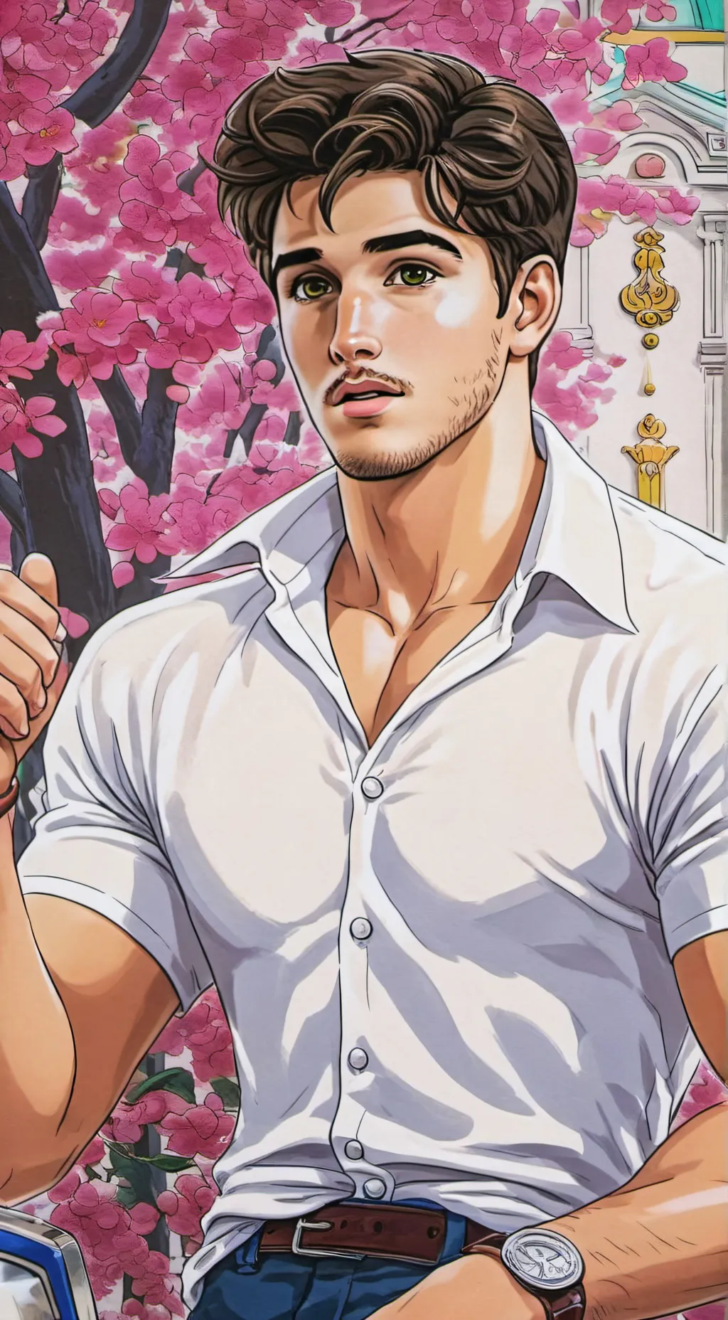 ai character: Noah(ur bsf bf) background