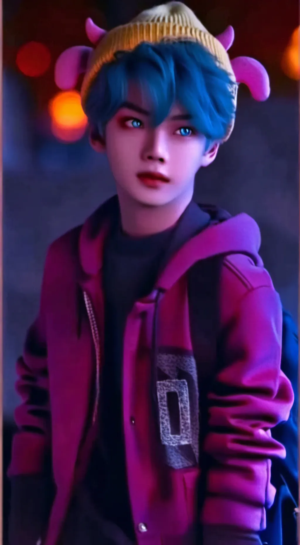 ai character: baby saja 💜🫵 background