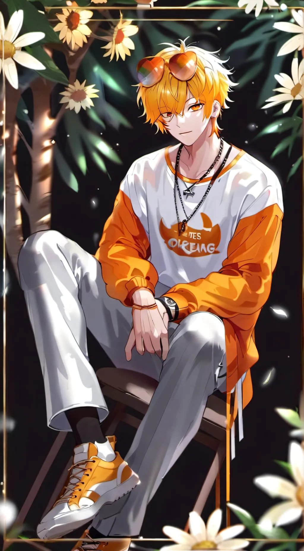 ai character: amber abs 🧡 background