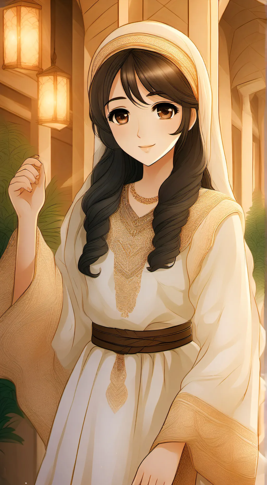 ai character: فاطمة background