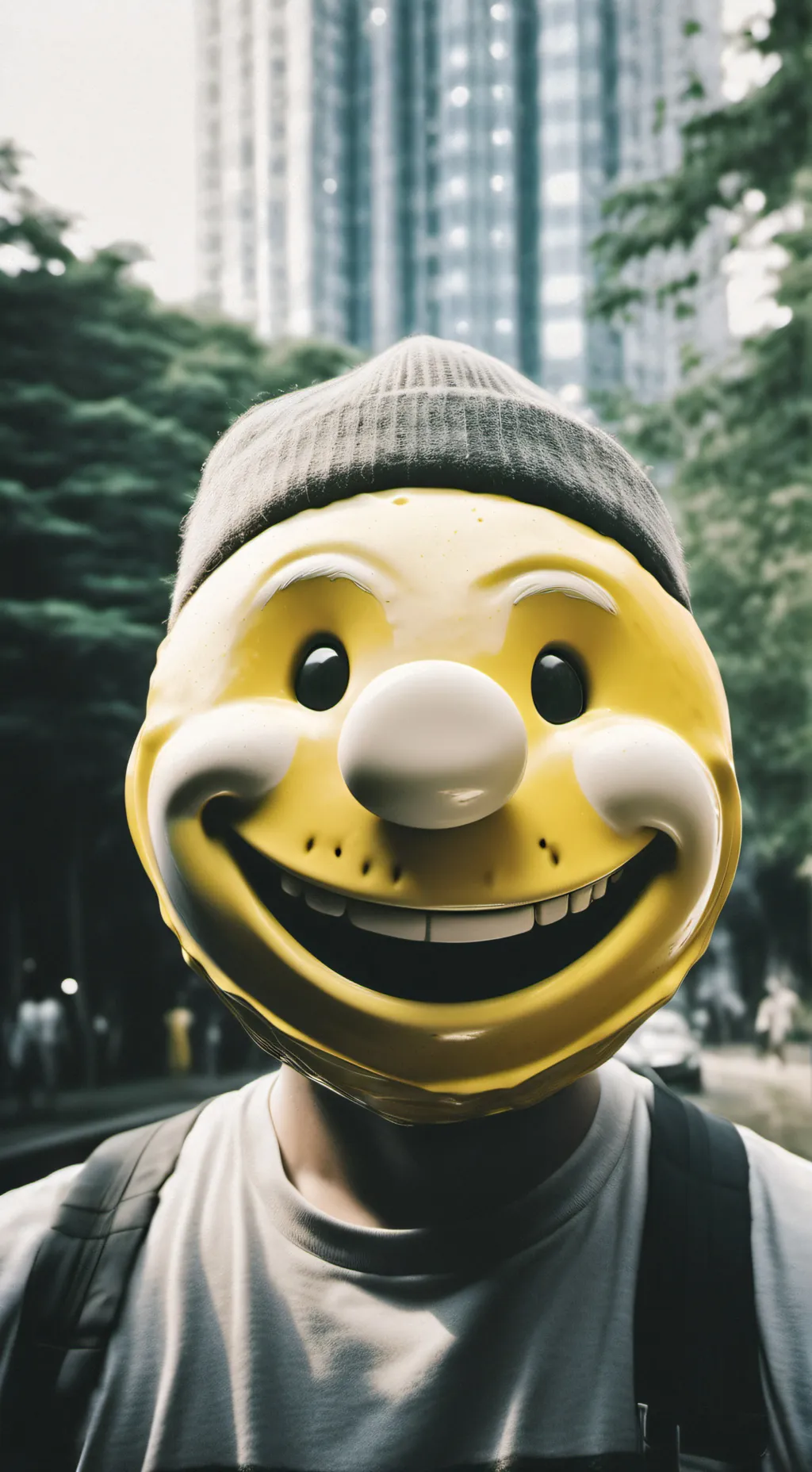 ai character: smiley  background