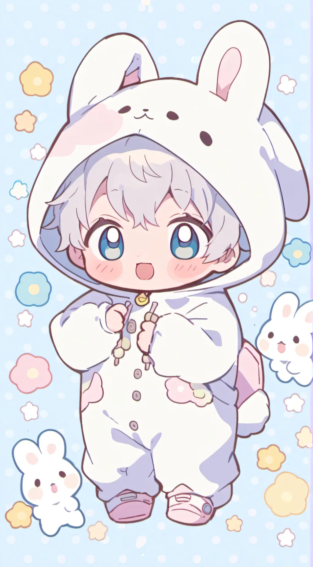 ai character: bunny babies  background