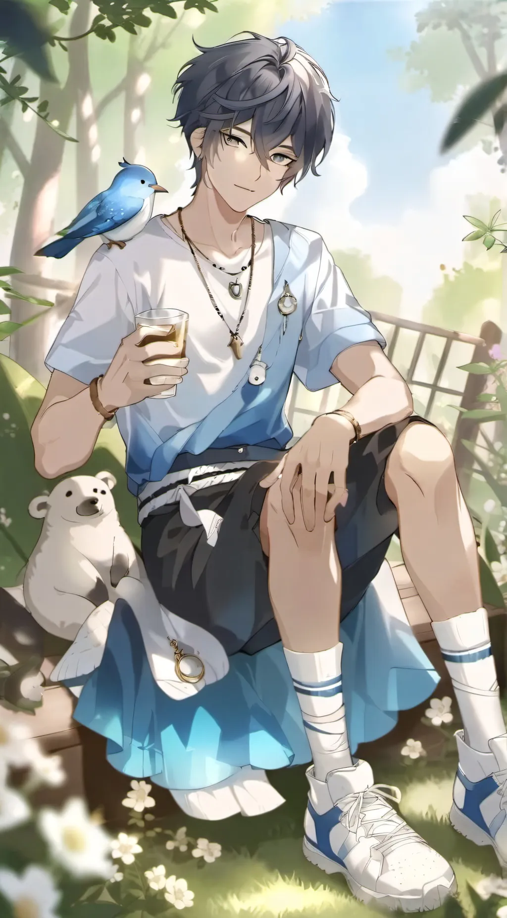 ai character: sky sawn 💙 background